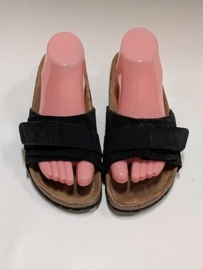 Birkenstock Oita Slide Shoes Women's Size 38/7 Sandals Black Suede Germany